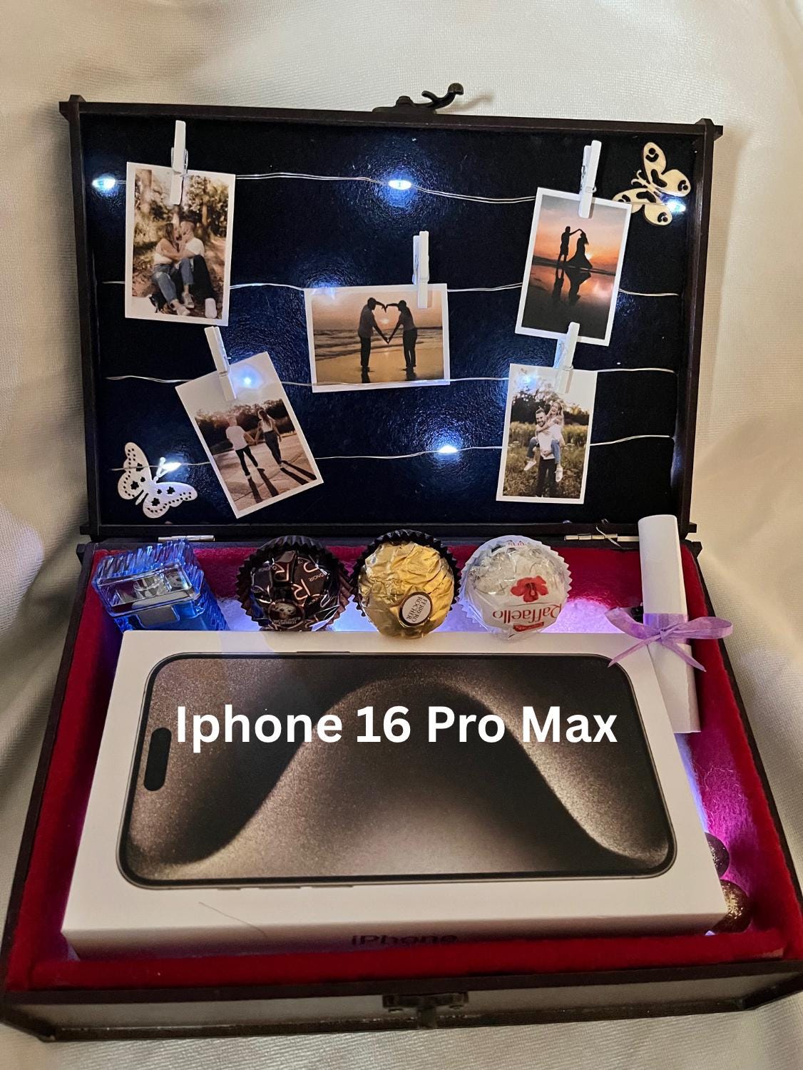 Personalized Wooden LED Gift Box – Custom Engraved Photo Memory Box for Proposals & Anniversaries | Wooden Photo Display Box | Keepsake Box