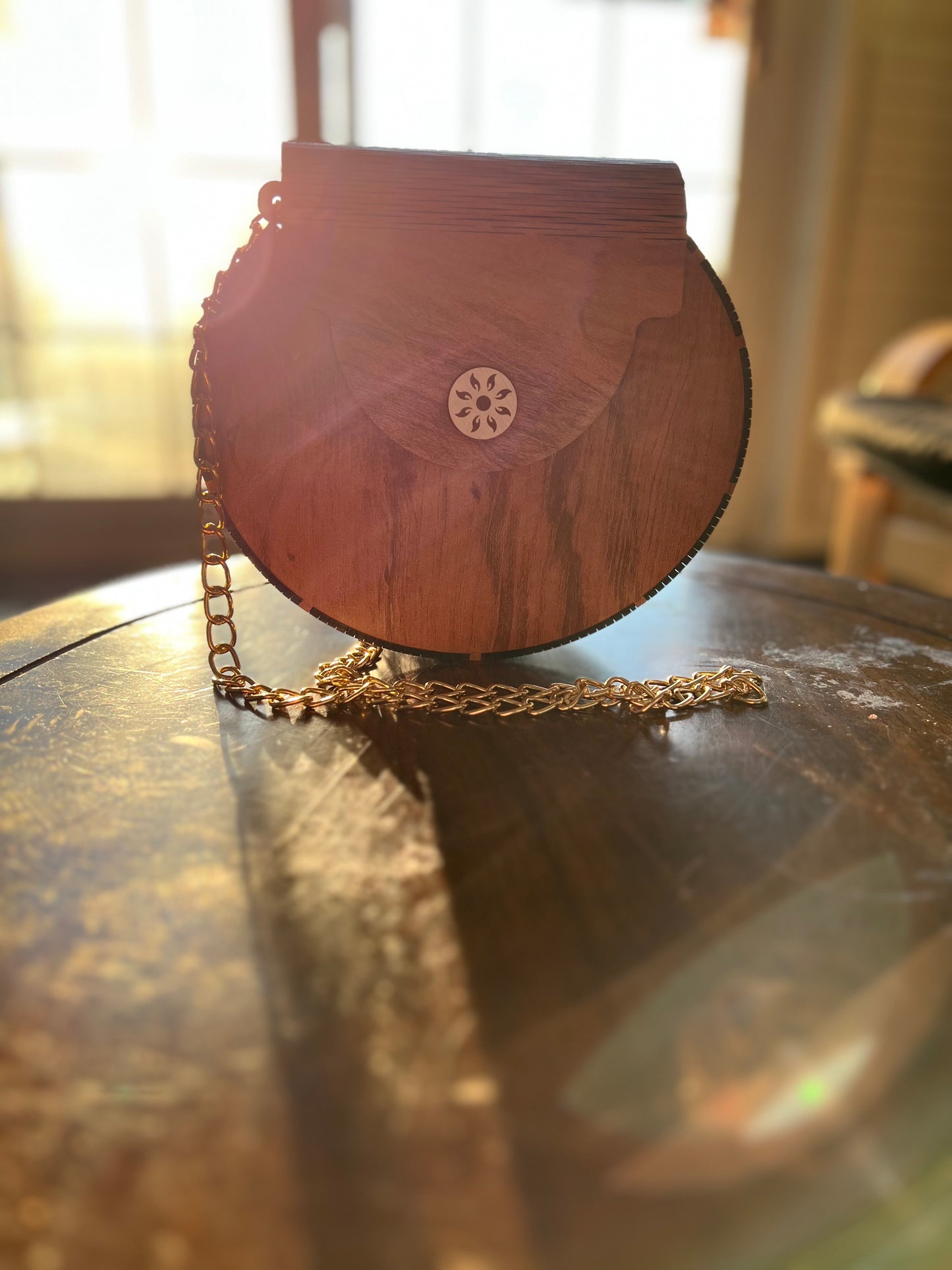 Elegant Wooden Handbag for Women | Stylish American-Inspired Purse | Handmade Laser-Engraved Clutch | Unique Gift for Her | Gift for her