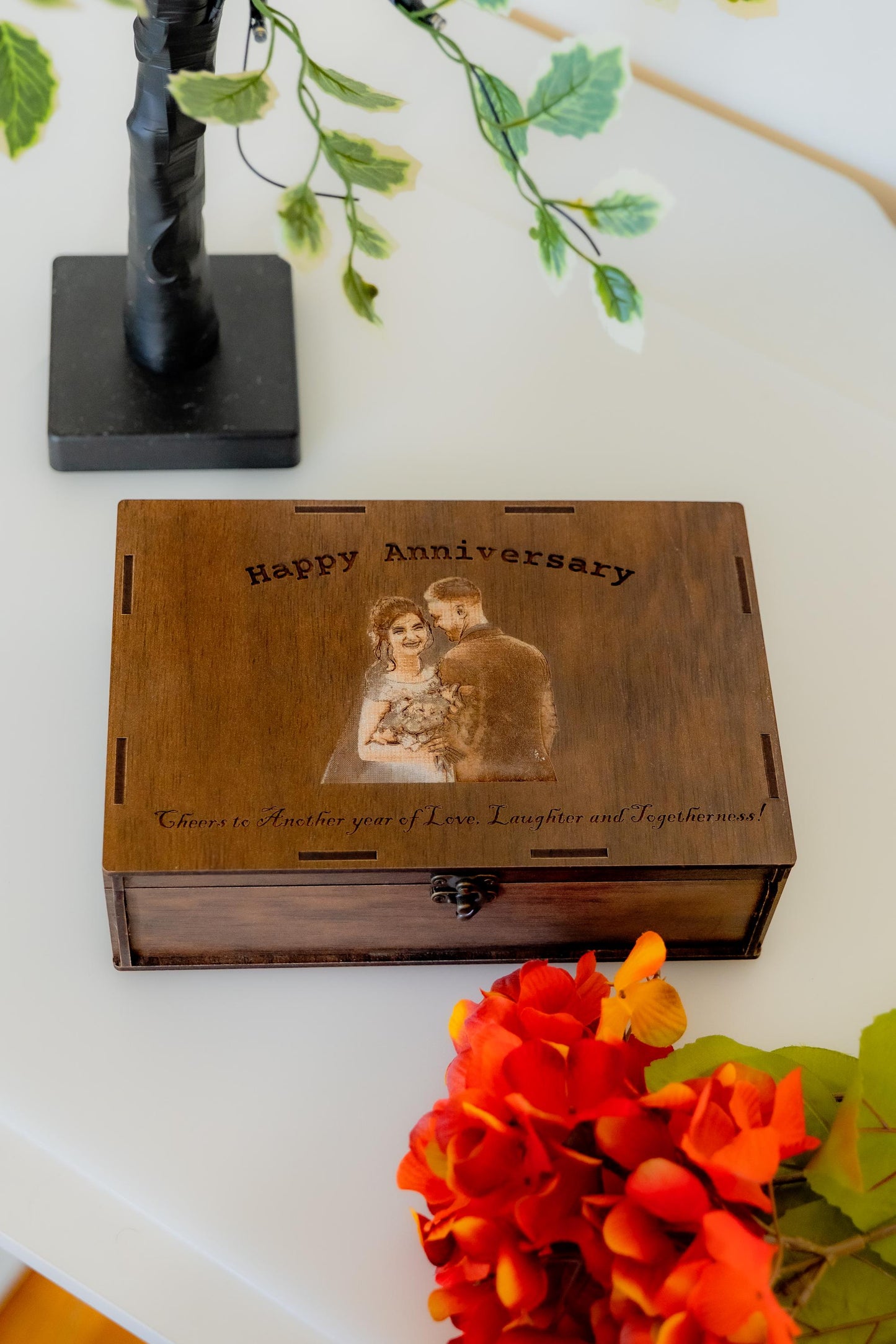 Personalized Wooden LED Gift Box – Custom Engraved Photo Memory Box for Proposals & Anniversaries | Wooden Photo Display Box | Keepsake Box
